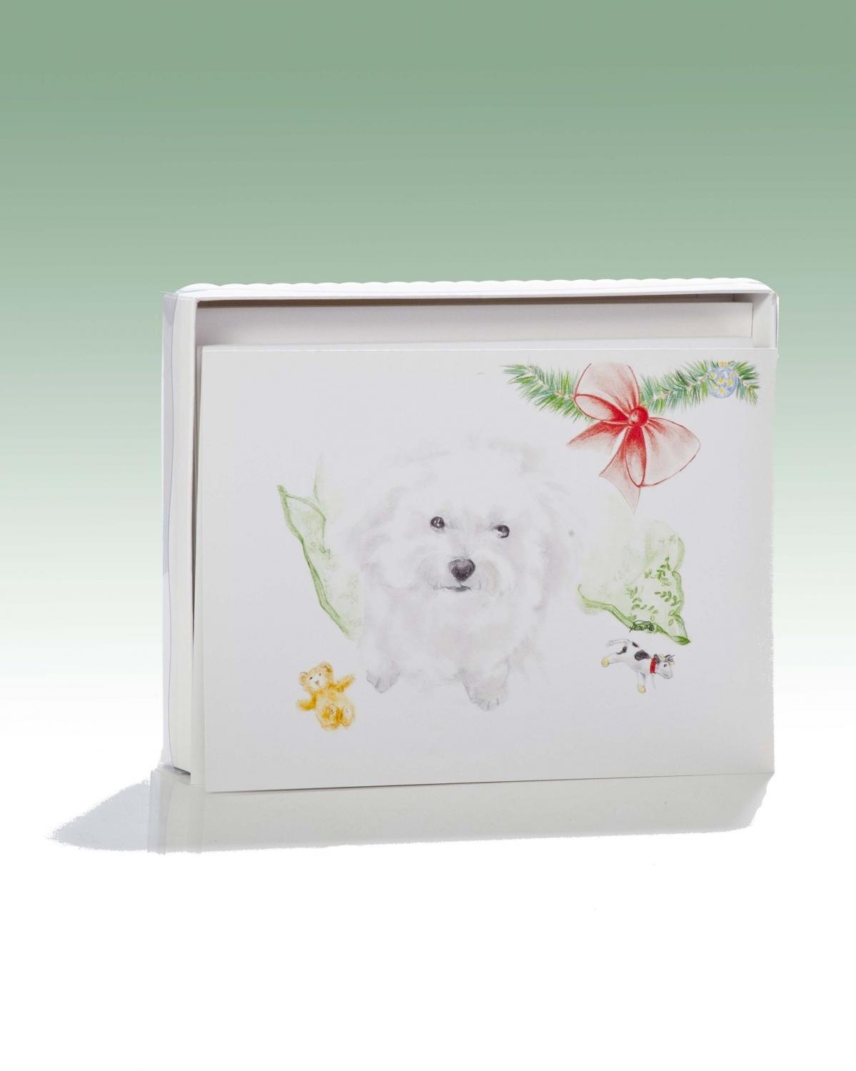 Daisy dog at Christmas card