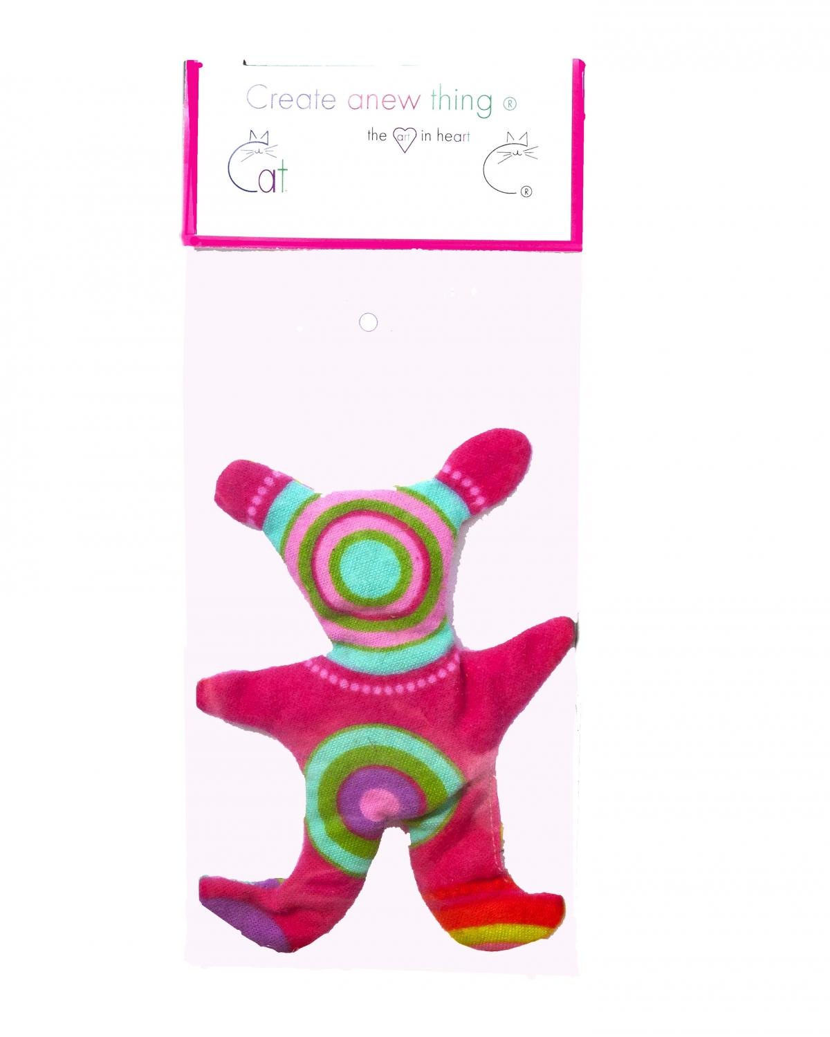 Alien pink flannel cat toy